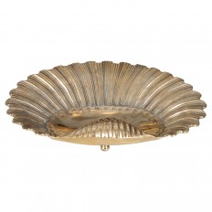 Shallow polished brass shell form dish